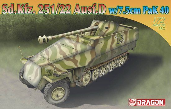 Assembled model 1/72 armored personnel carrier Sd.Kfz. 251/22 Ausf.D Dragon 7351