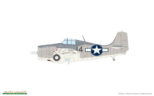 Сборная модель 1/48 авианосный истребитель США FM-1 Wildcat Profipack Eduard 82204
