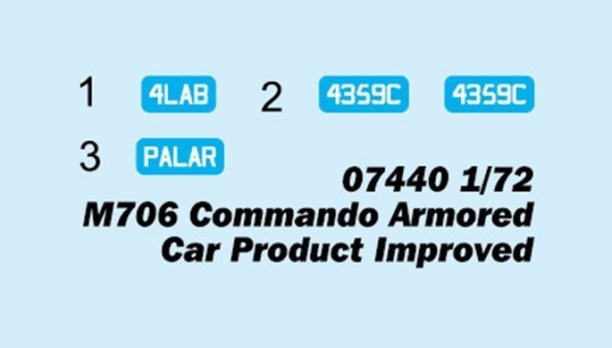Збірна модель 1:72 бронеавтомобіль M706 Commando Arm.car Prod.Improved Trumpeter 07440