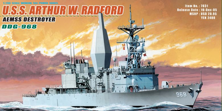 Збірна модель 1/700 американський ракетний есмінець USS Arthur W Radford Aemss Dragon 7031