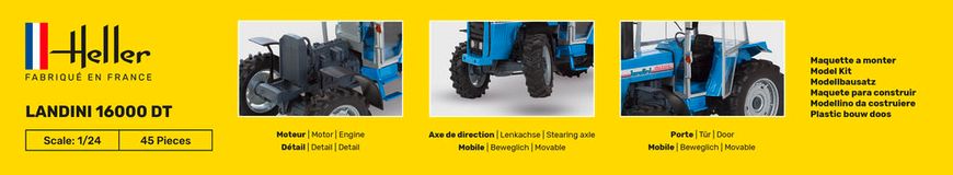 Збірна модель 1/24 трактор Landini 16000 DT Heller 81403