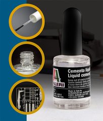 Рідкий клей для моделей з товстим пензлем Liquid Cement for Plastic large Brush Italeri 3989