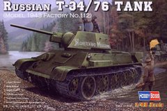 Сборная модель 1/48 советский танк T-34/76 Tank (Model 1943 Factory No.112) HobbyBoss 84808
