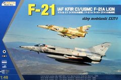 Сборная модель 1/48 самолет F-21 IAI Kfir C1/USMC F-21A Lion Kinetic 48053