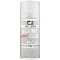 Лак глянцевий УФ фільтром в аэрозолі Mr. Super Clear UV Cut Gloss Spray (170 ml) B-522 Mr.Hobby B-52