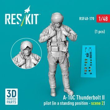Фігура 1:48 пілот A-10C Thunderbolt II (у положенні стоячи - сцена 2) (1 шт.) Reskit RSF48-0170