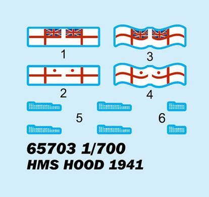 Assembly model 1:700 ship HMS Hood 1941 I Love Kit 65703