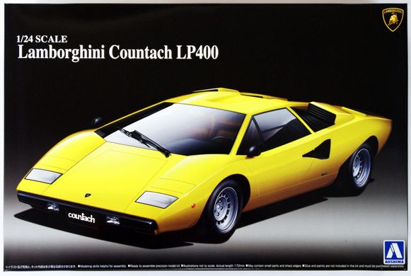Сборная модель 1/24 автомобиль Lamborghini Countach LP400 + фототравка Aoshima 046708
