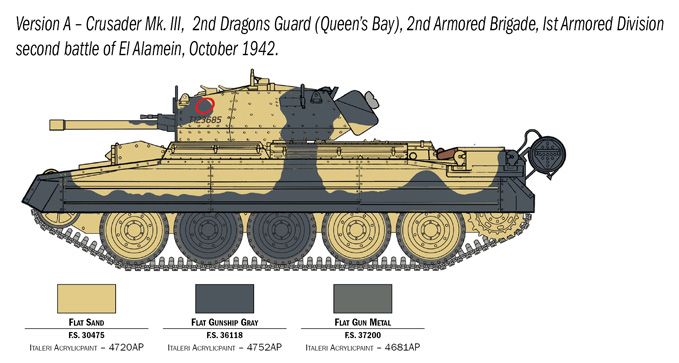 Собирательная модель 1/35 танк Crusader Mk. III with British Crew Italeri 6592