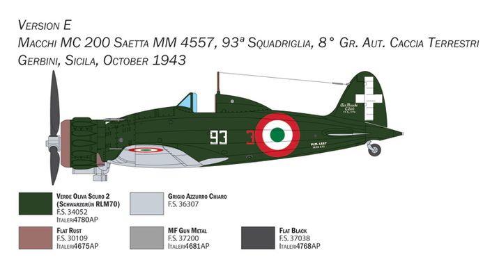 Збірна модель 1/48 літак Macchi C.200 Serie XXI-XXIII Italeri 2767