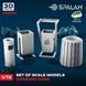 Set of scale models 1:72 garbage cans (4 pcs.) SPALAH 29072