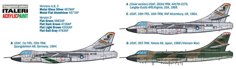 Сборная модель 1/72 военного самолета RB-66B Destroyer Italeri 1375