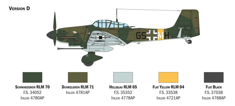 Сборная модель 1/48 самолет Ju 87 G-1 Stuka Kanonenvogel Italeri 2830