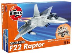 Prefab model aircraft designer F22 Raptor Quickbuild Airfix J6005