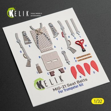 3D stickers 1:32 on MiG-21 F-13 for the interior of the Trumpeter Kelik K32043 set