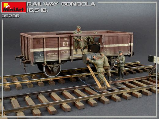 Збірна модель 1/35 залізнична гондола 16,5-18т з фігурками та бочками MiniArt 35296