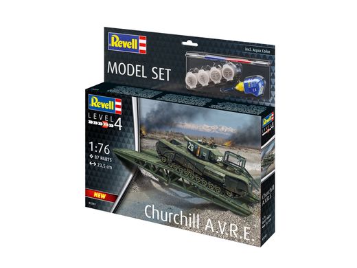 Assembled model 1/76 tank Churchill A.V.R.E. Revell 63297