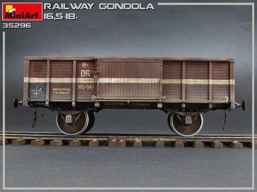 Збірна модель 1/35 залізнична гондола 16,5-18т з фігурками та бочками MiniArt 35296