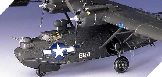 Assembled model 1/72 aircraft PBY-5A "Black Cat" Academy 12487