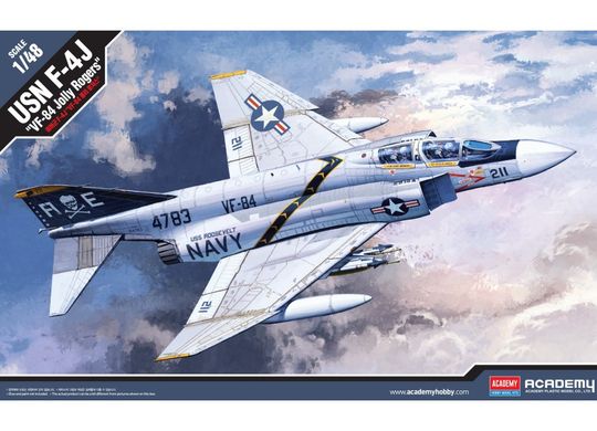 Assembled model 1/48 aircraft F-4J "VF-84 Jolly Rogers" Academy 12305