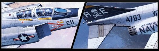 Assembled model 1/48 aircraft F-4J "VF-84 Jolly Rogers" Academy 12305