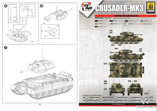 Assembled model 1/35 tank Crusader Mk.III British Cruiser Tank Mk. VI Border Model BT-012