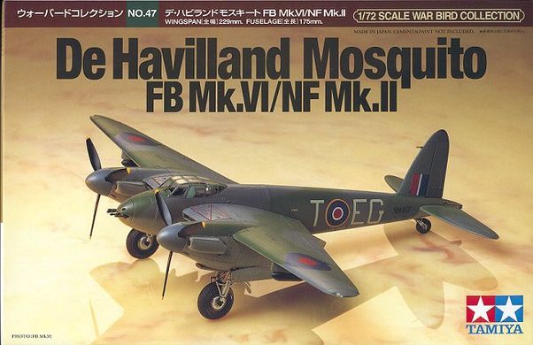 Сборная модель 1/72 самолет De Havilland Mosquito FB Mk.VI/NF Mk.II Tamiya 60747