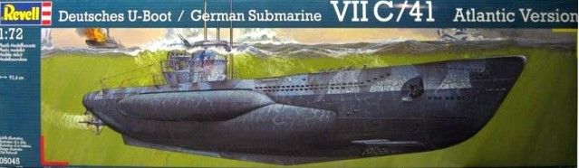 Assembled model 1/72 German submarine Deutsches U-Boot / German Submarine VII C/41 Atlantic Version + Revell photoetch and figures 05045