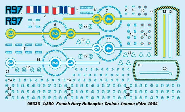 Сборная модель 1:350 корабль French Navy Helicopter Cruiser Jeanne d&rsquo;Arc (1964) Trumpeter 05636