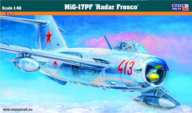 Збірна модель 1/48 літак MiG-17PF Radar Fresco MisterCraft F-03