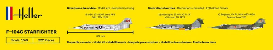 Збірна модель 1/48 літак F-104G Starfighter Heller 30520
