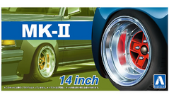Комплект колес 1/24 Felgi MK-II (4H) 14inch Aoshima 05388, Нет в наличии