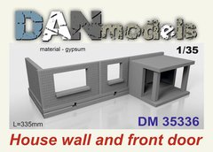 Prefab model 1/35 house wall and entrance, plaster DAN Models 35336