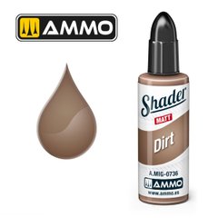 Акриловая матовая краска для нанесения теней Грязь Dirt Matt Shader Ammo Mig 0736