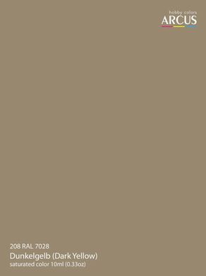 Акриловая краска RAL 7028 Dunkelgelb (Dark Yellow) ARCUS A208