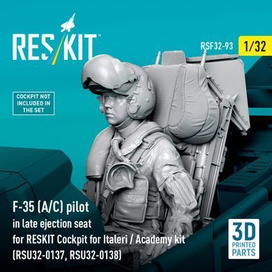 Figure 1:32 F-35 (A/C) pilot in late ejection seat for cockpit RESKIT for Italeri / Academy kit (RSU32-0137, RSU32-0138) Reskit RSF32-0093