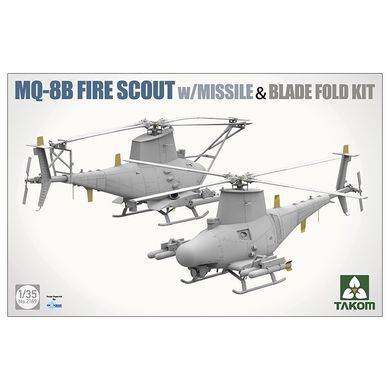 Сборная модель 1/35 беспилотный вертолет MQ-8B Fire Scout with Missile&Blade Fold Kit Takom TAK2169