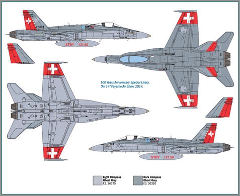Збірна модель 1/72 літак F/A-18 Swiss Air Force Italeri 1385