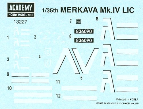 Сборная модель 1/35 танк IDF Merkava Mk.IV LIC Academy 13227
