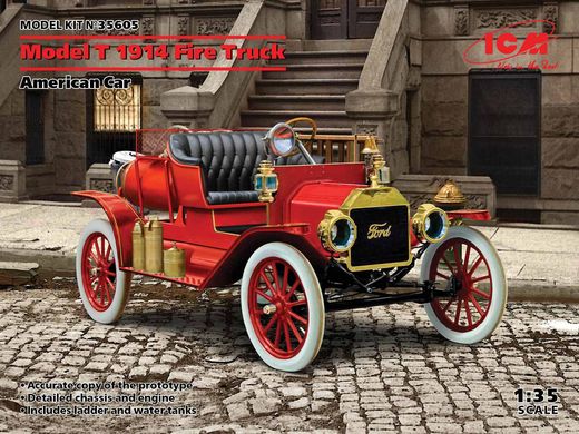 Збірна модель 1/35 Model T 1914 Fire Truck, Американський пожежний автомобіль ICM 35605
