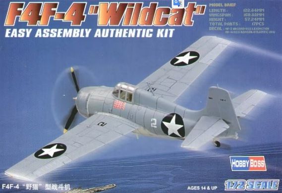 Збірна модель 1/72 літак F4F-4 "Wildcat" Easy Assembly HobbyBoss 80220