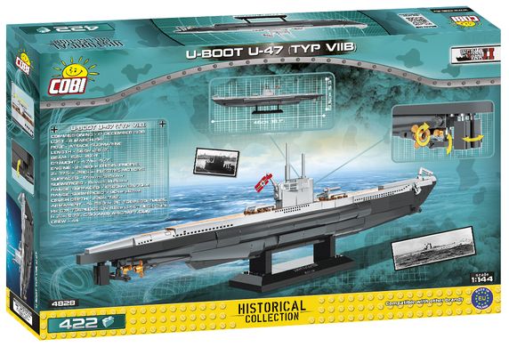 Навчальний конструктор 1/144 німецький підводний човен U-Boot U-47 TYP VII B СОВI 4828