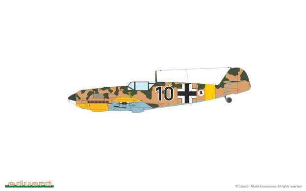 Сборная модель 1/48 германский одномоторный истребитель Bf 109E-4 Weekend Edition Eduard 84196