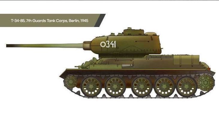 Assembled model 1:72 tank Soviet Medium Tank T-34-85 Academy 13421