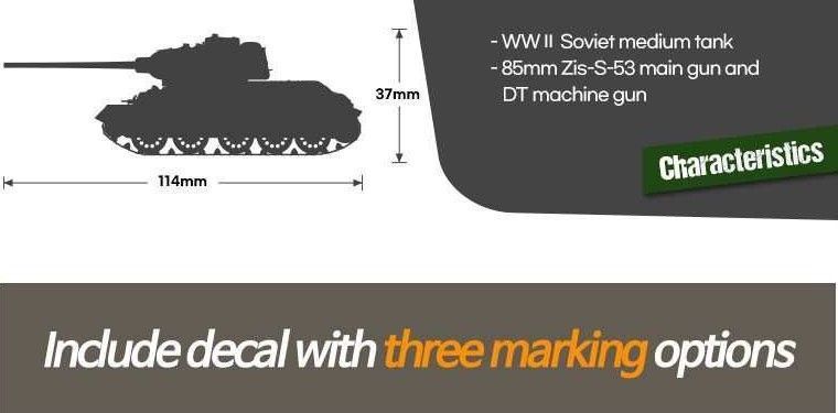 Assembled model 1:72 tank Soviet Medium Tank T-34-85 Academy 13421