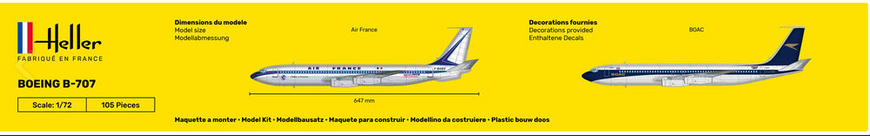 B-707 AF Heller 80452 1/72 passenger plane kit