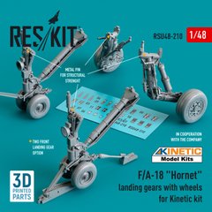 1/48 scale model of F/A-18 "Hornet" chassis with wheels for Kinetic Reskit RSU48-0210, In stock