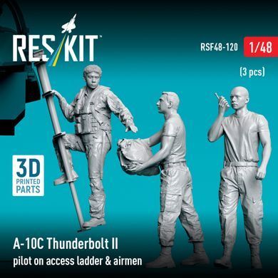Фігури 1:48 пілот та технічний персонал A-10C Thunderbolt II (3 шт.) (3D-друк) Reskit RSF48-0120