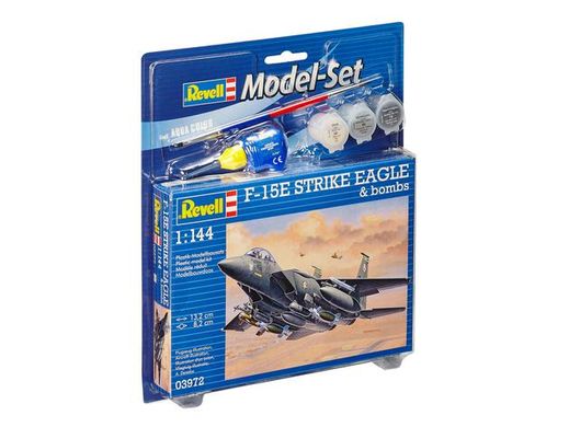 Збірна модель 1/144 літак F-15E Strike Eagle & bombs Model Set Revell 63972