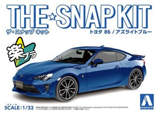 Сборная модель 1/32 автомобиль The Snap Kit TOYOTA 86 Azurite Blue Aoshima 05598